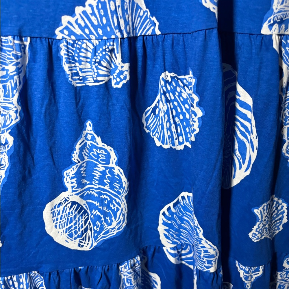 Lilly Pulitzer Syndee Maxi Dress in Barton Blue Shell of a Good Time Size L - Picture 4 of 10